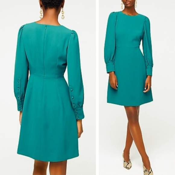 J. Crew long sleeve dress 365 crepe buttons - Picture 1 of 8